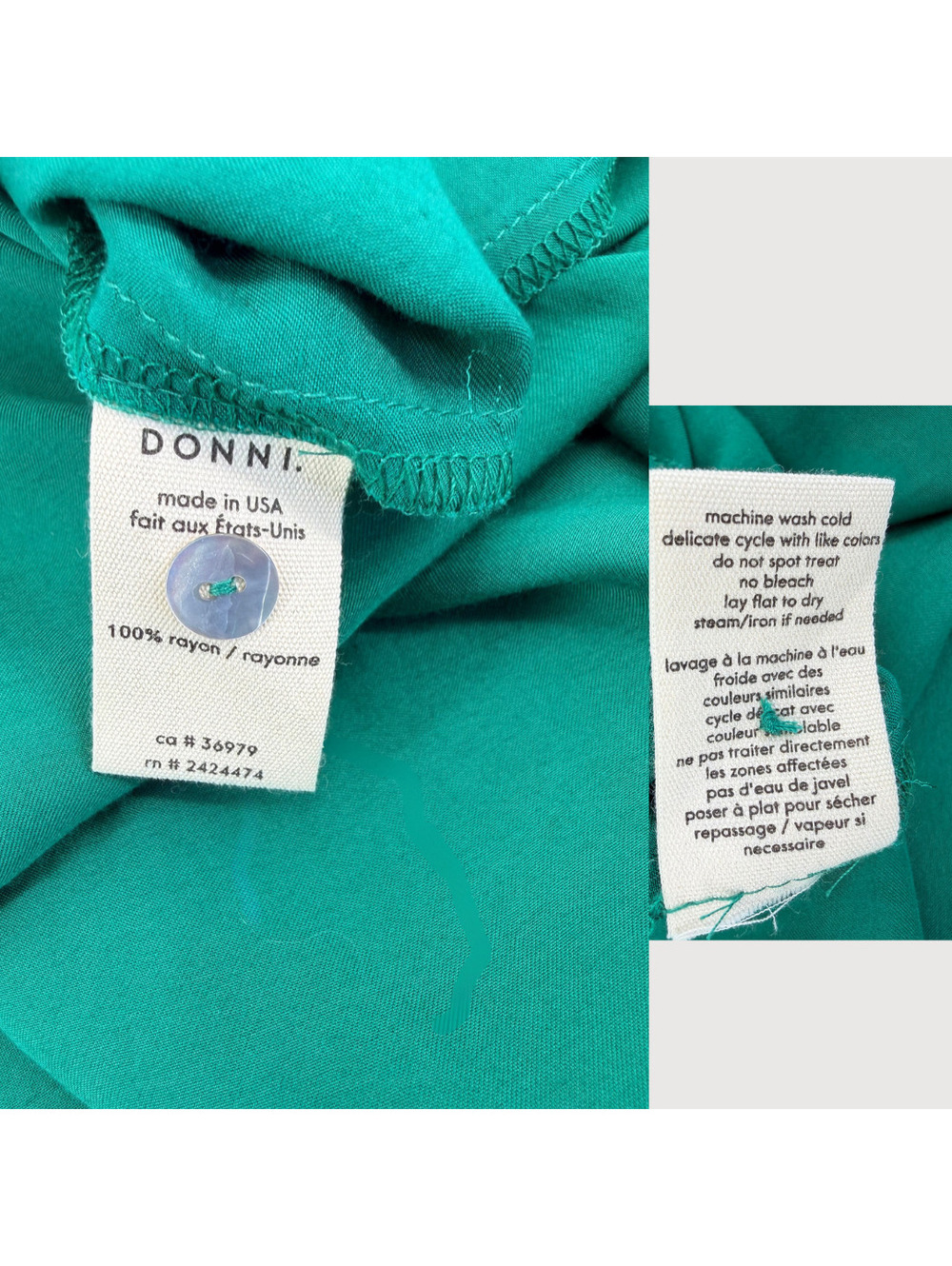 Donni Satin Maxi Tunic Dress Emerald Green Size S - Picture 5 of 9